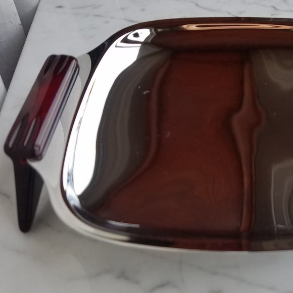 Vintage Glo Hill MCM Chrome Tray with Bakelite Burgundy Handles/Legs - Picture 4 of 4